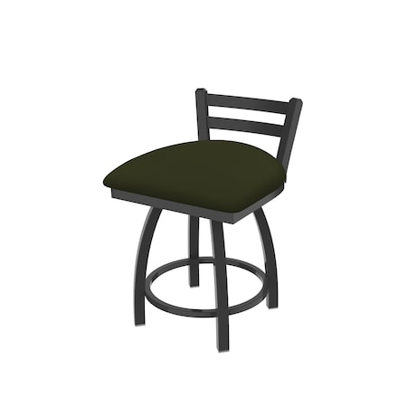 Holland Bar Stool Co 18" Low Back Swivel Vanity Stool, Pewter Finish, Canter Pine Seat 41118PW010